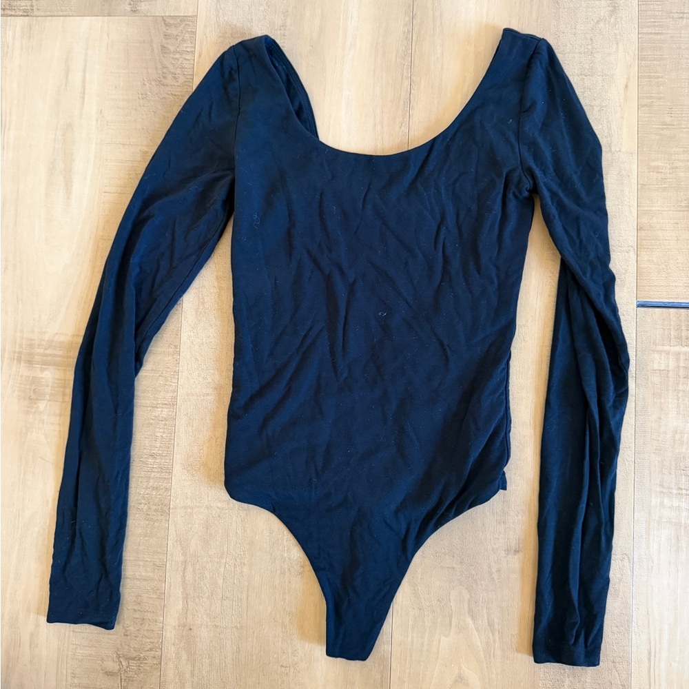 Aritzia Black Long Sleeve Bodysuit